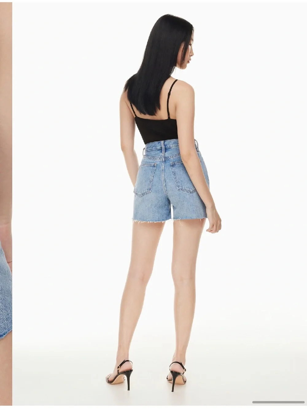 Denim Forum The Yoko Hi-Rise Mid-Thigh Denim Short 26